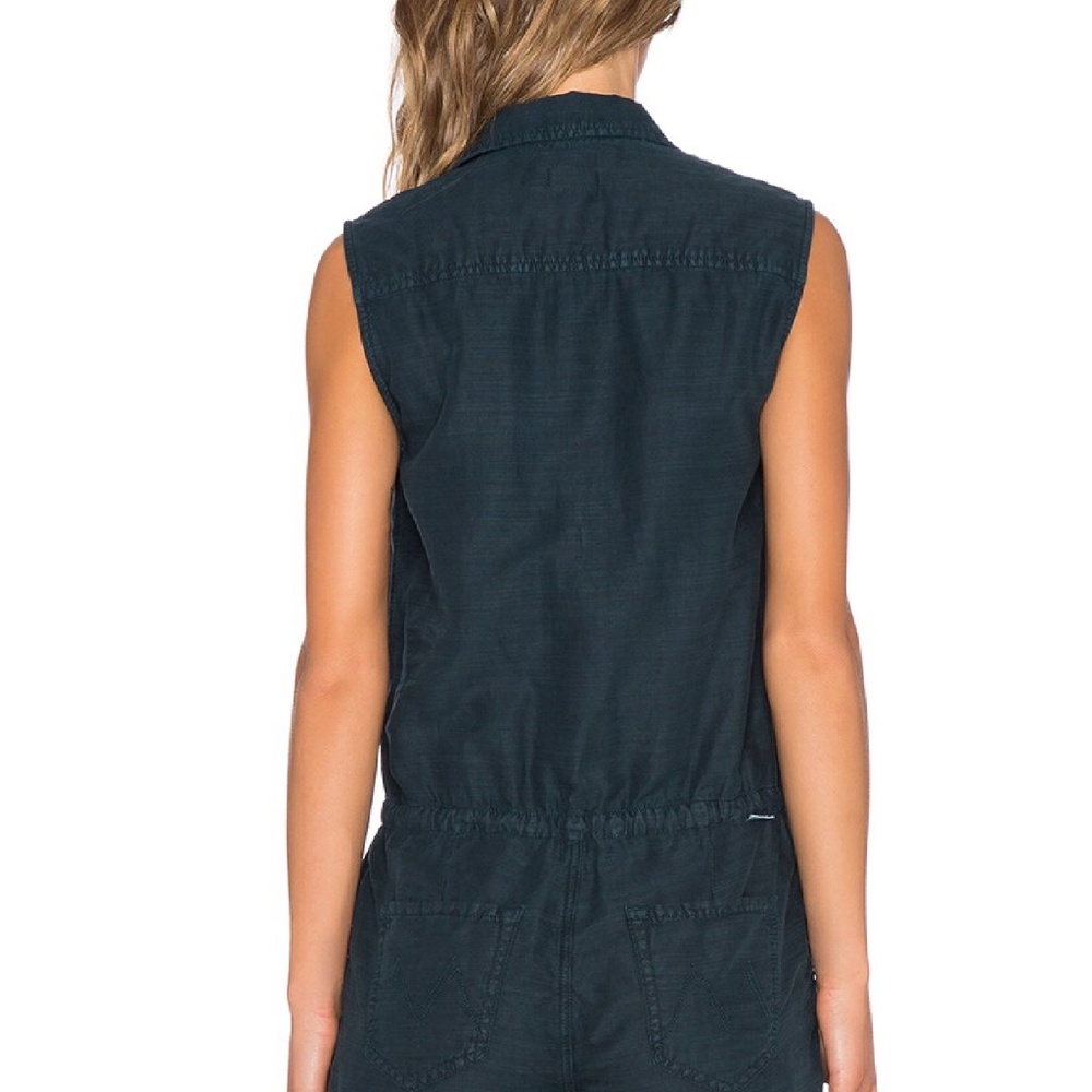MOTHER denim sleeveless shorts romper w pockets  in Teal Size M - Picture 7 of 15